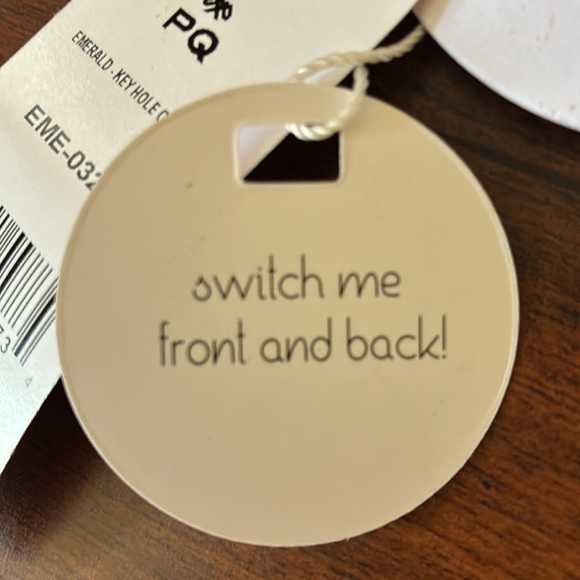 PQ SWIM Revolve Medium Two Way Emerald Green Key Hole Crop Top Swim Tank Beach - Picture 13 of 16